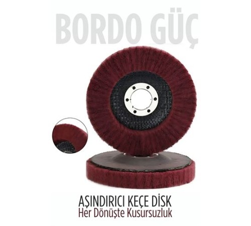 11 cm Endüstriyel Aşındırıcı Keçe Disk – 22 mm İç Çaplı Zımpara Fırçası