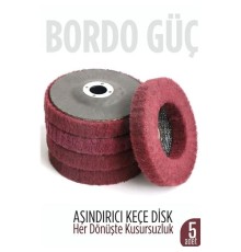 11 cm Endüstriyel Aşındırıcı Keçe Disk – 22 mm İç Çaplı Zımpara Fırçası 5 adet