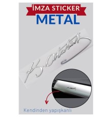 Metal 8.5 Cm Atatürk İmzası Sticker