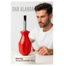 Avuç İçi Mini Topaç Tornavida Düz Uçlu Kısa Şaft Ufak Vidalama Anahtarı Hassas El Aleti