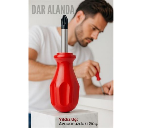 Avuç İçi Mini Topaç Tornavida Yıldız Uçlu Kısa Şaft Ufak Vidalama Anahtarı Hassas El Aleti