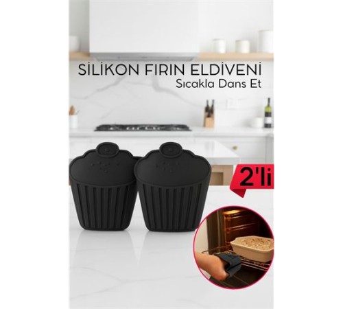 2 li Isıya Dayanıklı Silikon Fırın Eldiveni – Profesyonel Mutfak Koruması