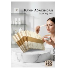 Ahşap Yüz ve Kaş Ağda Spatulası 250 Adet - Ultra Pürüzsüz Profesyonel Makyaj ve Maske Çubuğu