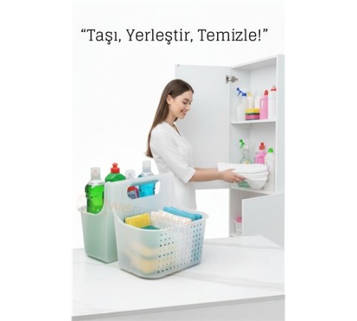 Temizlik Malzemesi Organizer Kutusu –  Çok Amaçlı Düzenleyici Sepet