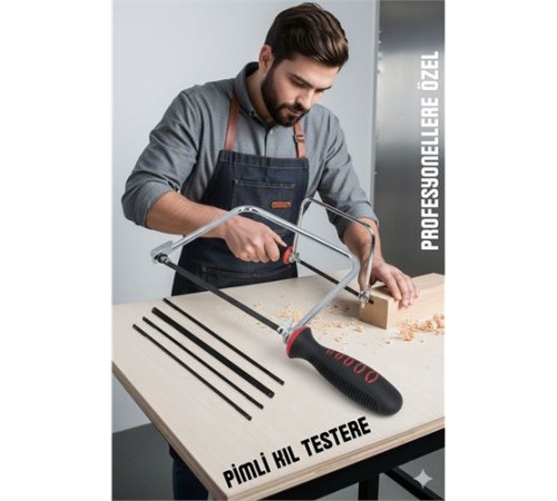 Profesyonel El Testeresi Kıl Testere + 5 Bıçak  Çok Amaçlı Hassas Ahşap/Metal Kesim Bıçakları