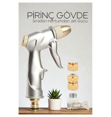 Tamamı Metal Yüksek Basınçlı Ayarlanabilir Bahçe/Oto Yıkama Tabancası Nozul