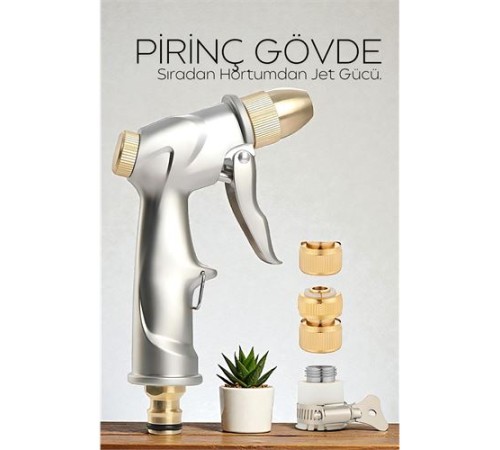 Tamamı Metal Yüksek Basınçlı Ayarlanabilir Bahçe/Oto Yıkama Tabancası Nozul