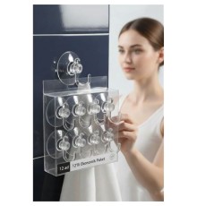 12'li Şeffaf Askılı Vantuz Kanca | Banyo & Mutfak Duvar Askısı (4cm) - 1.36kg Taşıma