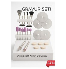 24'lü Mini Gravür Seti Dremel Ucu: Profesyonel Taşlama, Parlatma ve Şekillendirme Aleti