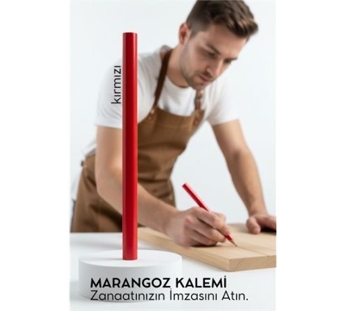 KIRMIZI Marangoz Kalemi - Ahşap İşleme Kalemi - Ahşap İşleme İşaretleme Araçları