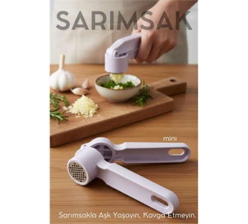 Sarımsak Ezici -  Profesyonel Şef Tipi Ergonomik Pres Kıyıcı