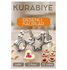 12'li Kurabiye Kalıbı Seti Profesyonel Şef Paslanmaz Çelik  | Mutfak Sanatınızın Vazgeçilmezi