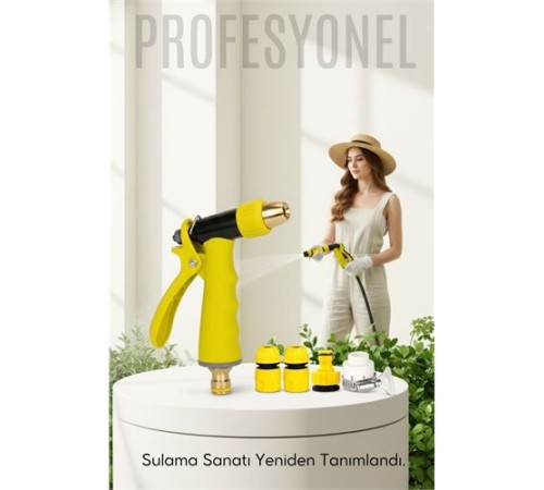 Profesyonel Pirinç Uçlu Basınçlı Hortum Sulama Tabancası Seti Tabancası Seti  Konnektörlü