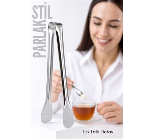 Çelik Şeker Maşası 13 CM | Buz, Limon ve Küp Şeker Servis Maşası