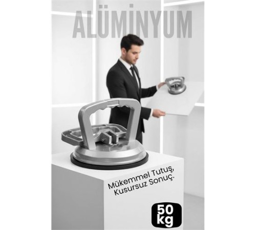 Profesyonel Alüminyum 50 KG Kilitli Vantuzlu Ağır Cam Seramik Fayans Mermer Kaldırıcı 115 mm