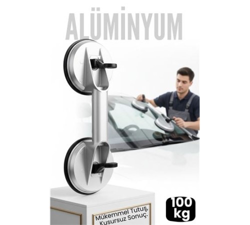 Profesyonel Alüminyum 100 KG Kilitli Vantuzlu Ağır Cam Seramik Fayans Mermer Kaldırıcı 115 mm