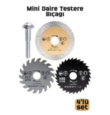 3'lü Mini Daire Testere Bıçağı Seti - HSS, TCT ve Elmas Kesici Disk