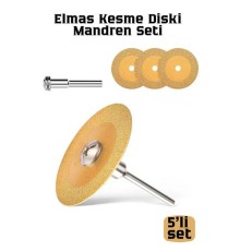 Profesyonel Elmas Kesme Diski ve Mandren Seti 4'lü Testere Bıçağı Hobi Dremel Uyumlu