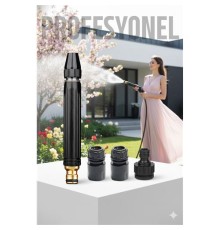 Tazyik Arttıran Bahçe Yıkama Sulama Hortum Başlığı Seti  3 Musluk Adaptörlü Güçlü Jet