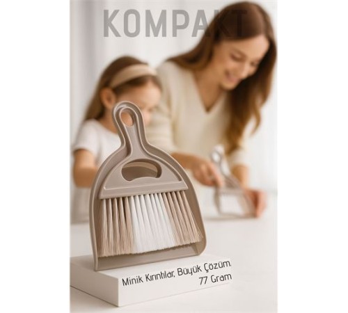 Minimal Tasarım El Faraşı ve Fırça Seti | Masaüstü & Mutfak Tezgahı Mini Süpürge