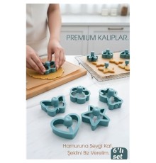 6'lı Tasarım Kurabiye Kalıbı Seti