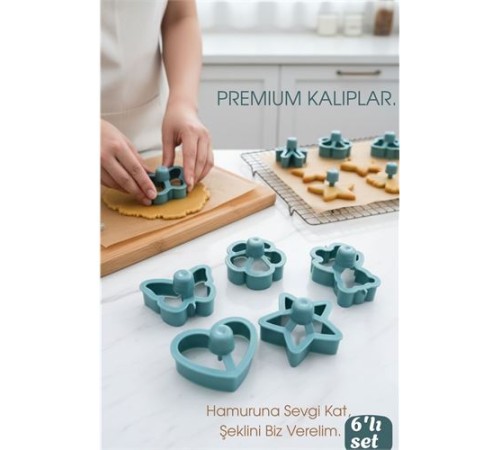6'lı Tasarım Kurabiye Kalıbı Seti