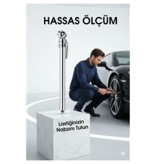 Profesyonel Kalem Tipi Lastik Basınç Ölçer Çift Skala PSI/bar Hassas Okuma