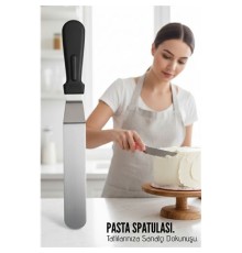 Profesyonel Pasta Hazırlama ve Şekillendirme Spatulası 304 Paslanmaz Çelik