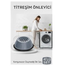 Premium 4'lü Titreşim Önleyici Kauçuk Ayak Seti - Ultra Sessiz ve Sarsıntısız Yıkama Teknolojisi