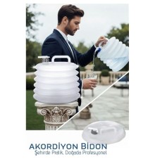 Akordiyon Bidon - Katlanabilir Lüks Su Taşıma Ünitesi | 10L Şeffaf Tasarım