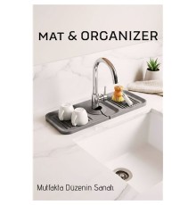 Silikon Batarya Matı & Lavabo Organizeri: Premium Musluk Altı Kurutma Matı