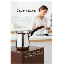 Çelik Cezve 400 ml - Süt ve Kahve Cezvesi
