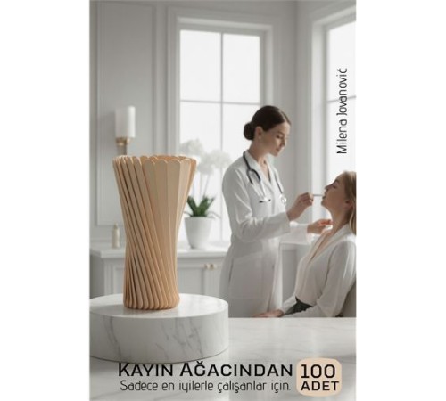 Steril Ahşap Abeslang Dil Çubuğu - 100 Adet | Profesyonel Klinik Tip, Pürüzsüz Dokulu  Dayanıklı