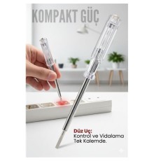 Düz Uçlu Elektrik Kontrol Kalemi Faz Test Cihazı Voltaj Kontrol Anahtarı