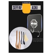 Şeffaf Yapışkanlı Askı, Mutfak Banyo Duvar Askısı, Çivisiz Pratik Kanca Seti