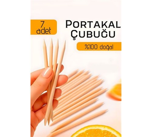 Profesyonel 7’li Portakal Çubuğu Seti - 11.5 cm Manikür & Pedikür Et İtici ve Tırnak Temizleme Seti