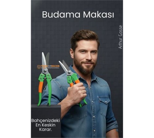 Paslanmaz Çelik Budama ve Bağ Makası – Ergonomik Titanyum Kaplama Profesyonel Bahçıvan Serisi