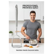 304 Paslanmaz Çelik Lüks Patates Ezici - 34 cm Profesyonel Püre Yapıcı & Mutfak Gereci