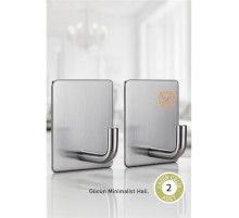 2'li Banyo ve Mutfak Askı Seti - SUS304 Lazer Kesim Çelik  Ultra Güçlü Yapışkanlı Askı