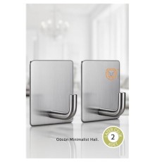 2'li Banyo ve Mutfak Askı Seti - SUS304 Lazer Kesim Çelik  Ultra Güçlü Yapışkanlı Askı