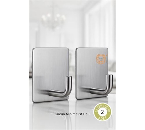 2'li Banyo ve Mutfak Askı Seti - SUS304 Lazer Kesim Çelik  Ultra Güçlü Yapışkanlı Askı