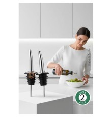 2 Adet Inox Çelik Akıtmaz Yağdanlık Ucu - Profesyonel Şişe Tıpası & Sosluk Başlığı