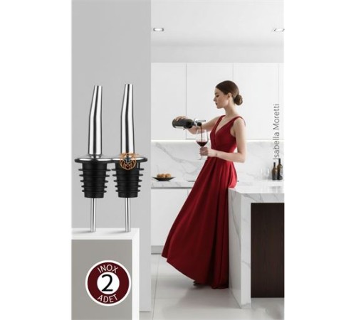 2 Adet Profesyonel Inox Paslanmaz Çelik Free Flow Pourer (Akıtıcı)