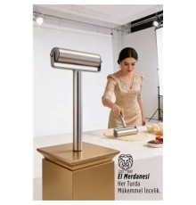 Paslanmaz Çelik El Merdanesi: Profesyonel Pizza Mantı ve Hamur Açma Silindiri