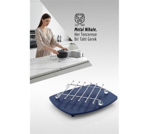 Juliette Serisi Krom Kare Metal Nihale - 19 cm Isıya Dayanıklı Lüks Tencere Altlığı