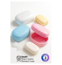 3’lü Sızdırmaz Kapaklı Sabunluk Seti -   Hijyenik Seyahat ve Banyo Kutusu