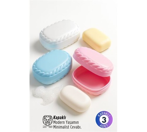 3’lü Sızdırmaz Kapaklı Sabunluk Seti -   Hijyenik Seyahat ve Banyo Kutusu