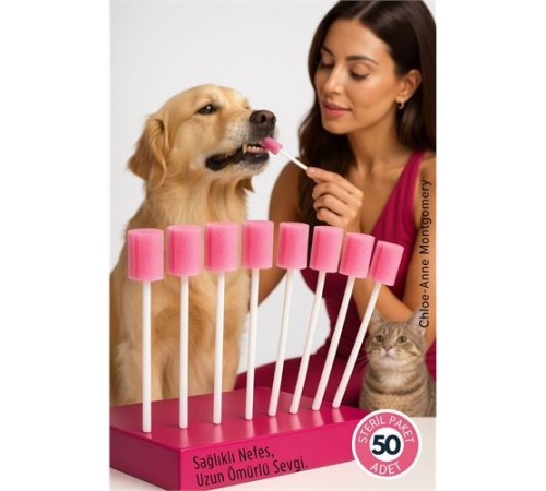 Chloe-Anne Serisi 50'liKedi & Köpek Diş Temizleme ve Profesyonel Ağız Bakım Swabı