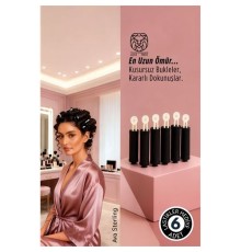 Saç Bigudisi - 6'lı Saç Bukle Şekillendirme Seti - Lastikli - Ömürlük Şekillendirme