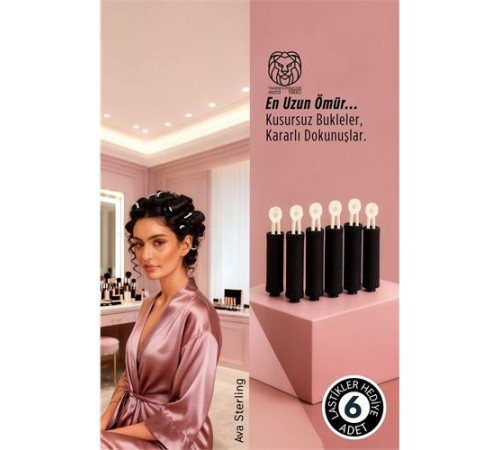 Saç Bigudisi - 6'lı Saç Bukle Şekillendirme Seti - Lastikli - Ömürlük Şekillendirme